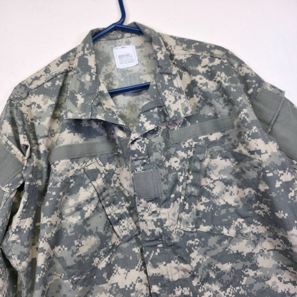 US Army Combat Uniform Coat Mens Medium Long ACU Pixelet Digital Camo Ripstop‎
